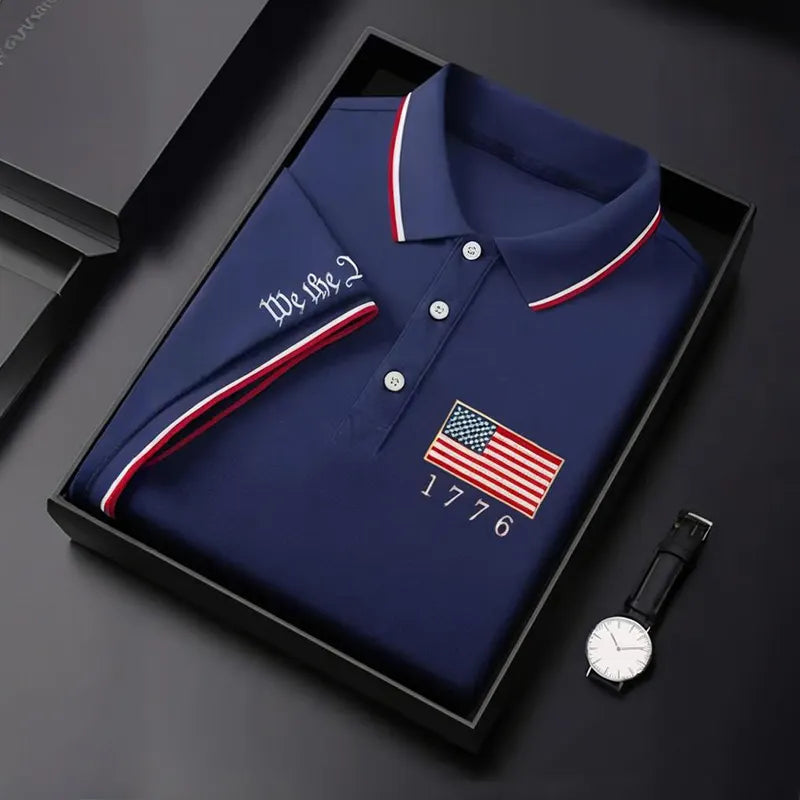 Men's We The People Fourth Of July America 1776 Patriotic Polo Shirt