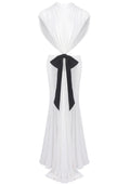 Bow Backless Maxi Dress White