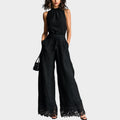 Chic Lace Trim Matching Set
