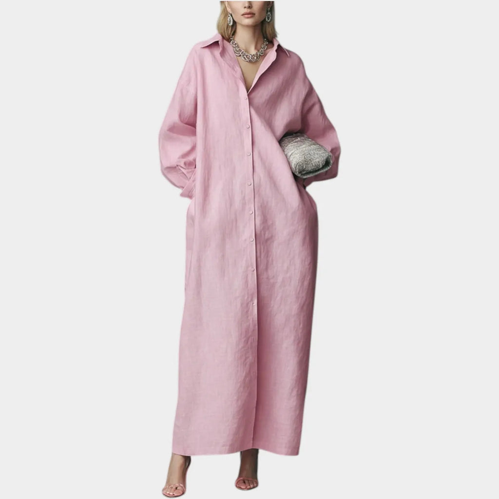 ButtonâDown Maxi Shirt Dress