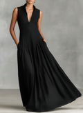 Women's Minimalist Linen Blend Sleeveless Maxi Dress MDZ2240A6Y