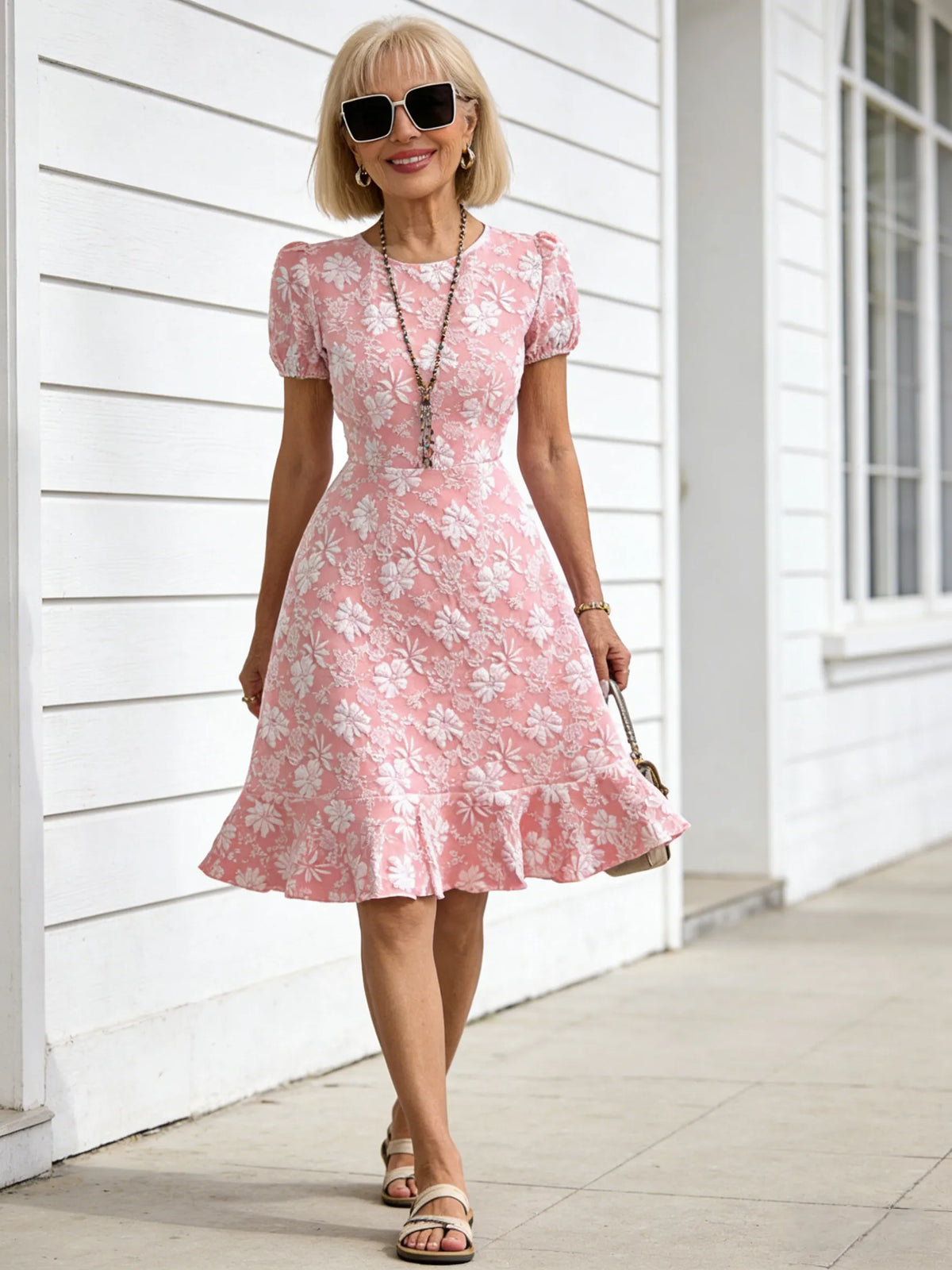 Textured Fabric Zipper Short Sleeve Slim Fit Hip Wrap Fashion Temperament Casual Versatile Dress