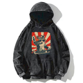 Cool Dj Cat Washed Hoodie