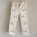 Lovely Cat Faces Embroidery Pattern Washed Jeans