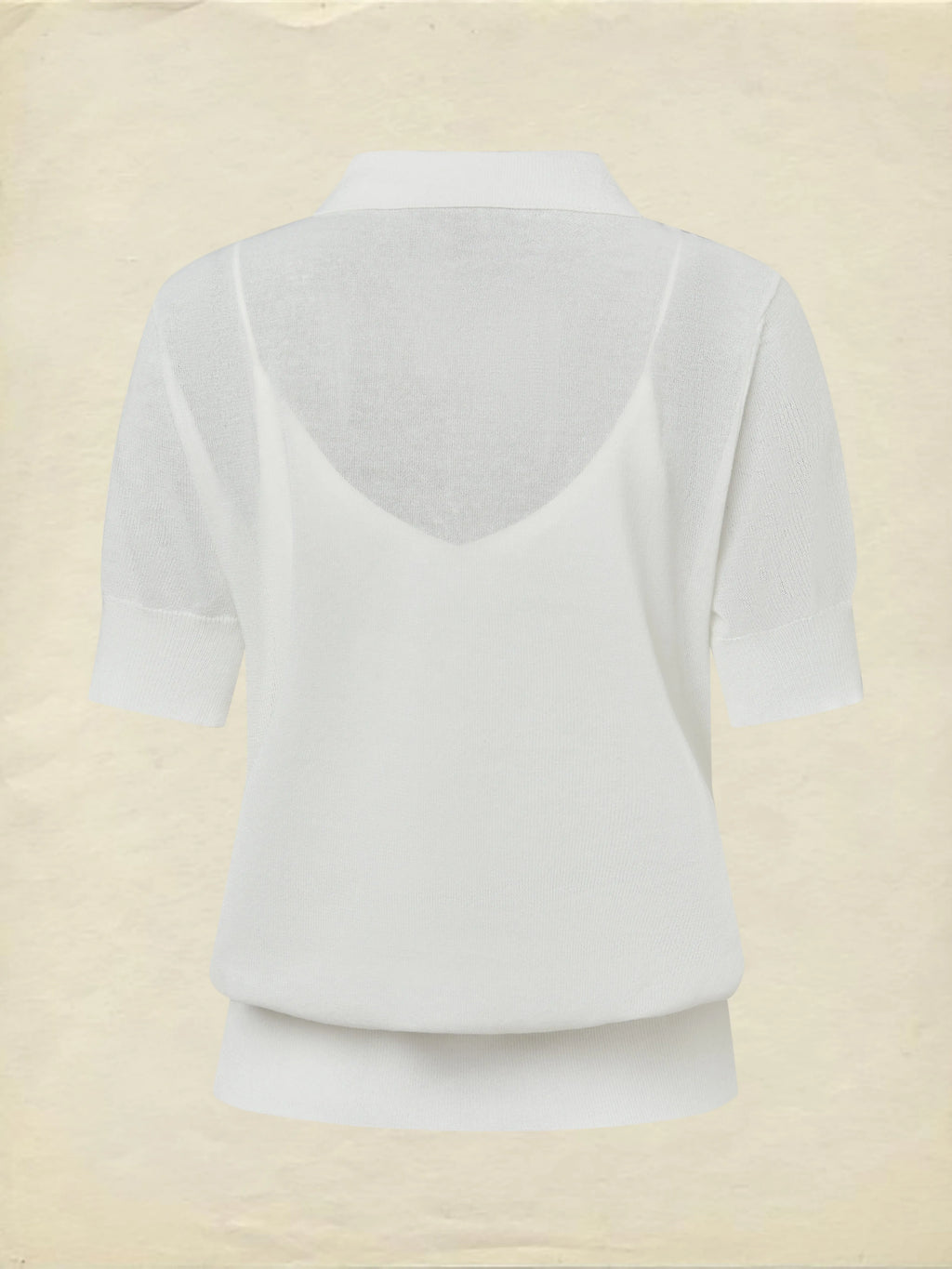Sweater, Short Sleeves, Shawl Collar, Floral, Button Design, Inner Vest Not Included, White