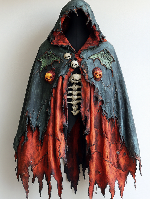 Halloween exaggerated design hooded cape a220