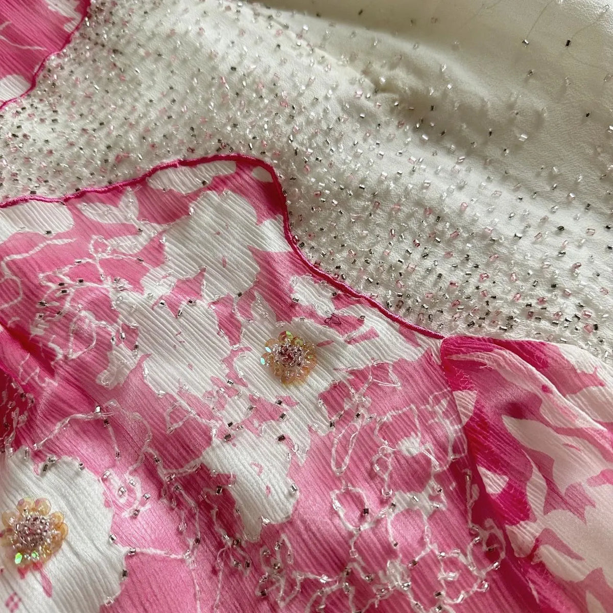Women's White and Pink Dress