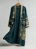 Japanese Bamboo Landscape Flowy Long Linen Kimono