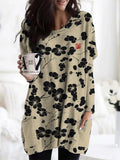 Cherry Blossom Japanese Lino Art Cozy Tunic