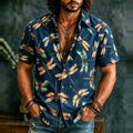 Men's Retro Hippie Dragonfly Pattern Art Casual Shirt