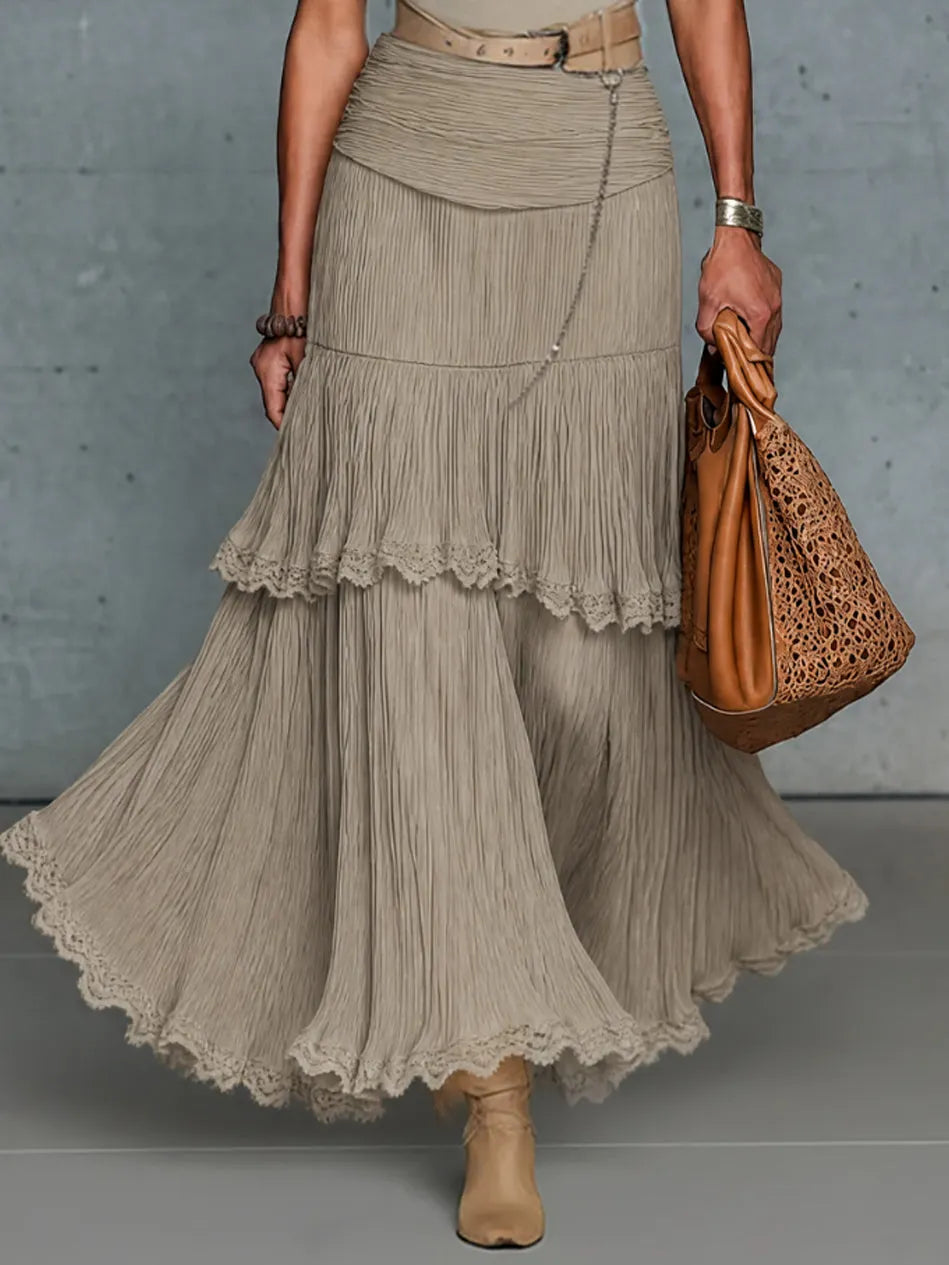 24-Hour-Shipping Oatmeal Comfortable Sleeveless Chiffon Maxi Dress Accessories Not Included
