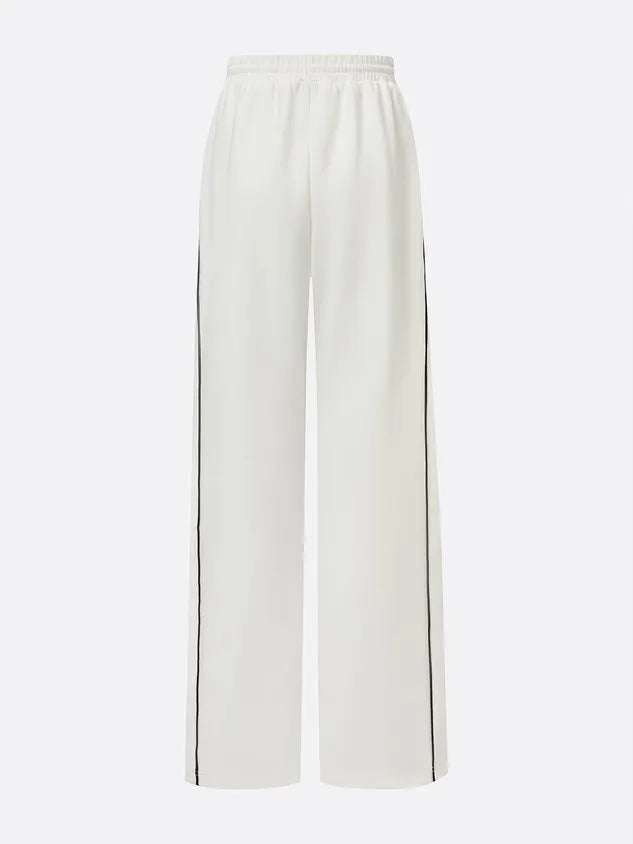 Casual High Waist Wide Leg Pants Color Block H-Line Daily Trousers