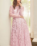 Sequin Dash Long Sleeve Ankle Gown