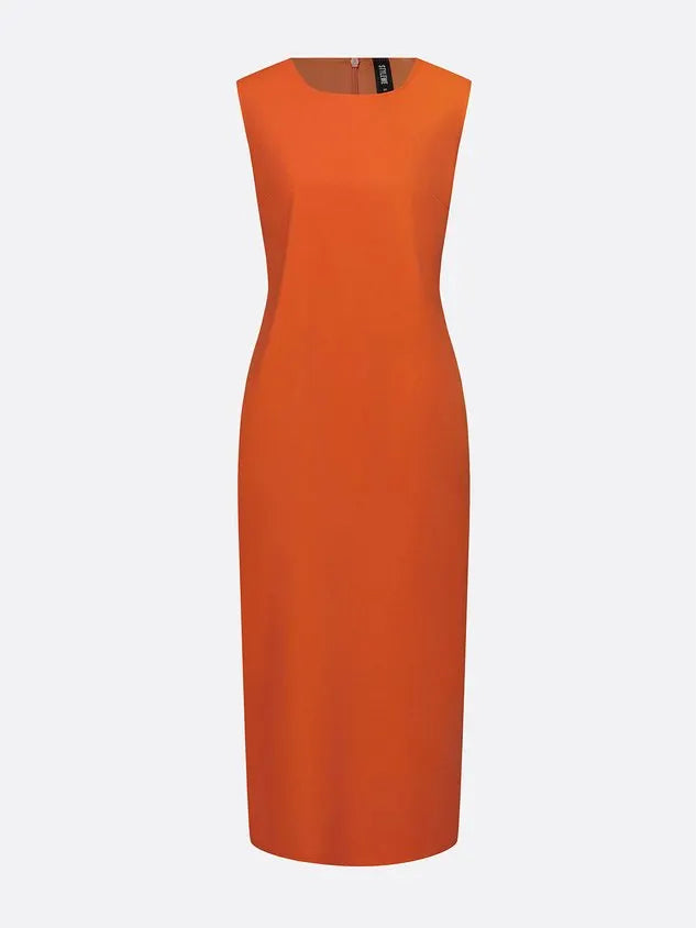 Casual Solid Tailored Sleeveless Midi Dress