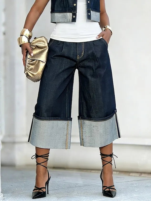 Plain Urban Loose Soft Tencel Denim Jeans