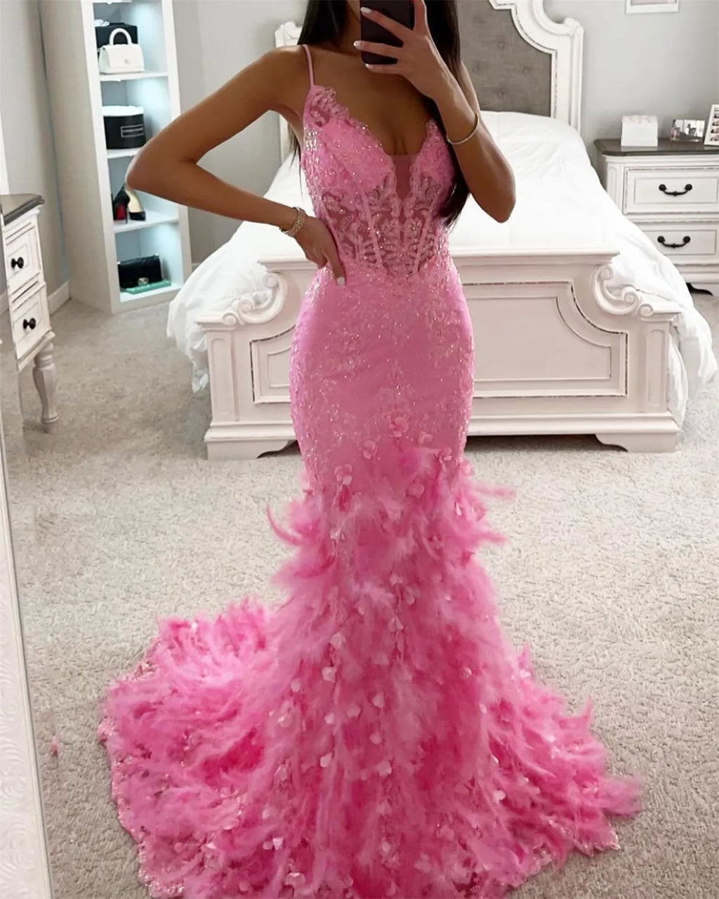 Sexy Suspender Pink Mopping Dress - 01