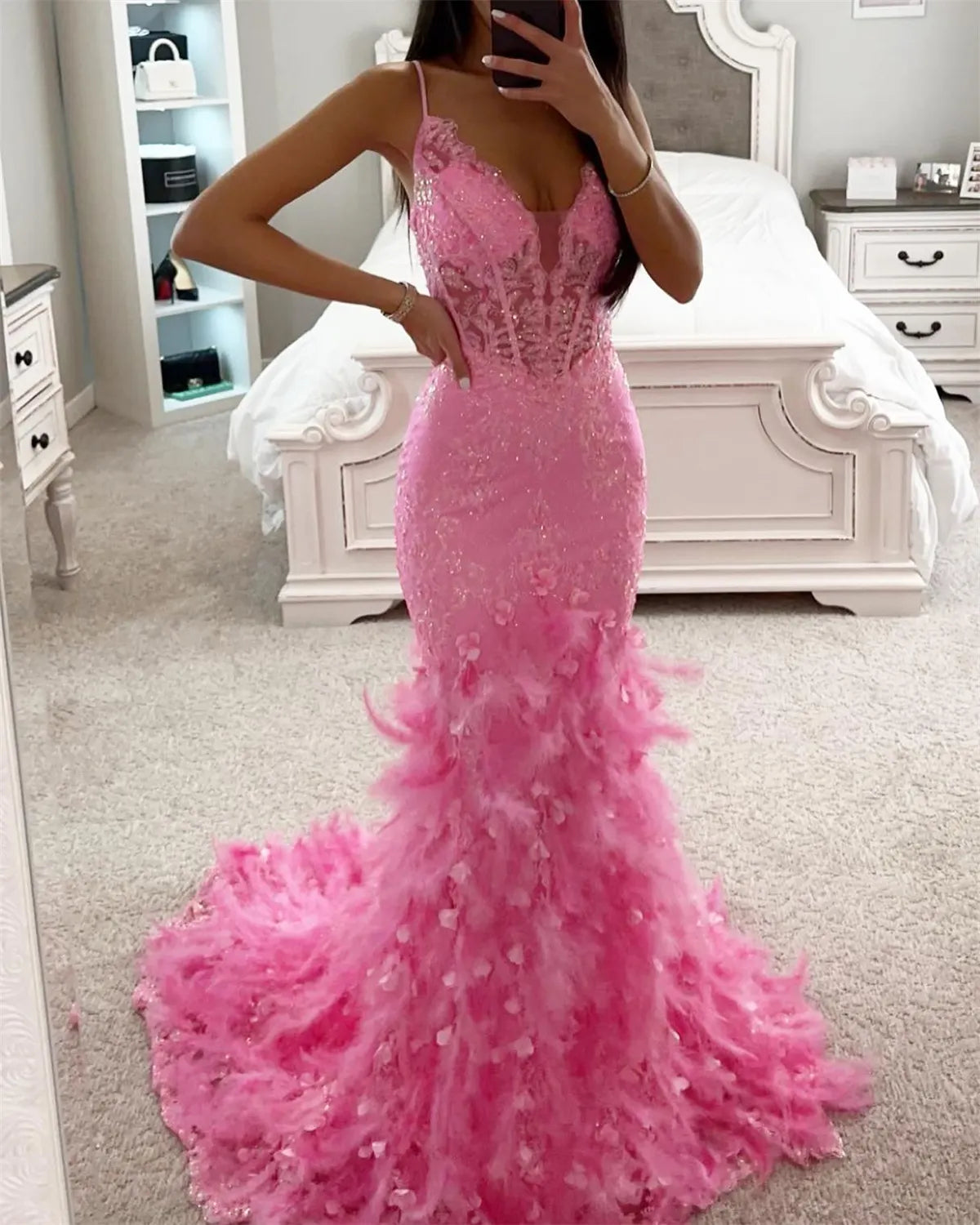 Sexy Suspender Pink Mopping Dress - 01