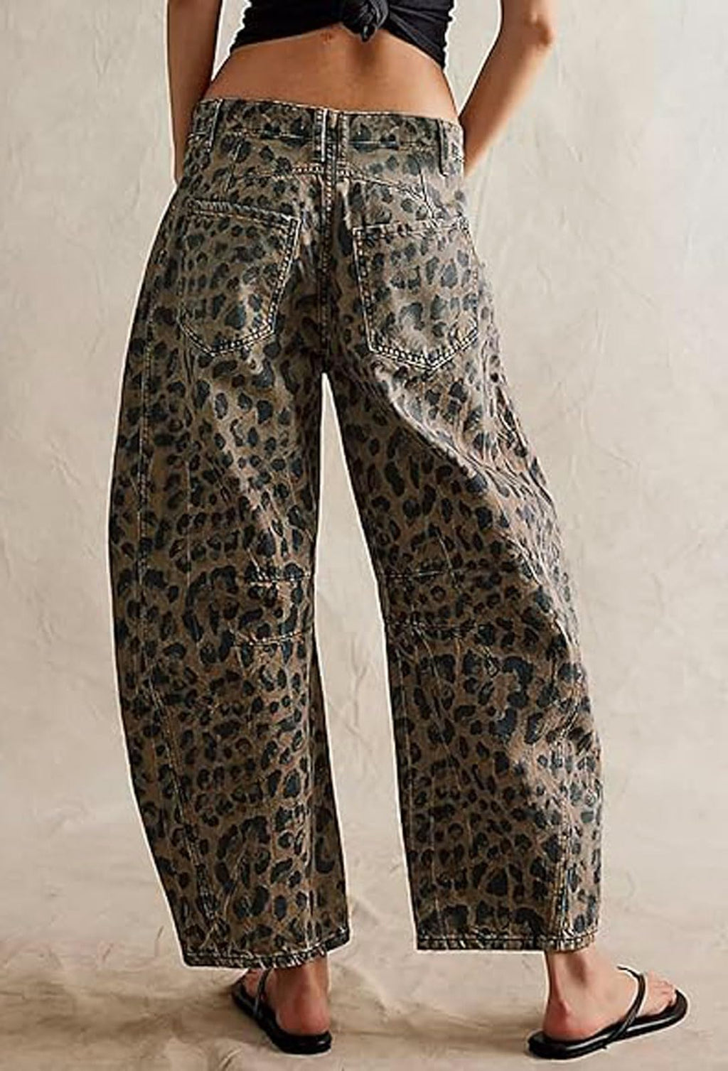 BURNHONEY Women Wide Leg Cropped Jeans Y2k Mid Rise Baggy Jeans Boyfriend Denim Pants Harem Pants