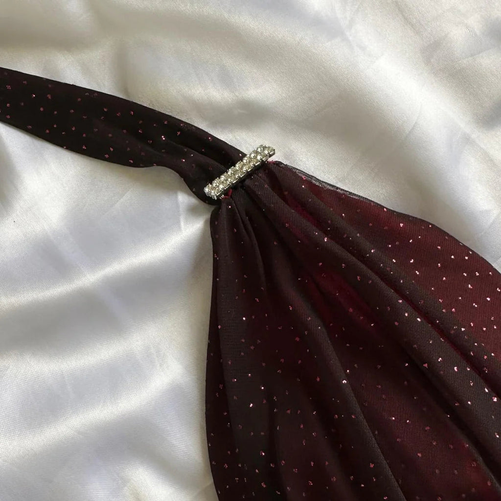 Burgundy red/indigo/navy blue shiny elegant strappy long tulle ball gown evening dress birthday party dress