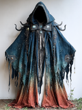 Men's Fashion Starry Galaxy Hooded Cape a7d7