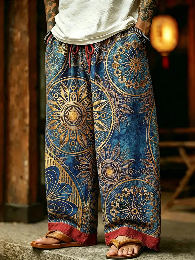 Men's Retro Hippie Bohemian Style Pattern Casual Pants