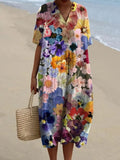 Women's Floral Print V-Neck Dress