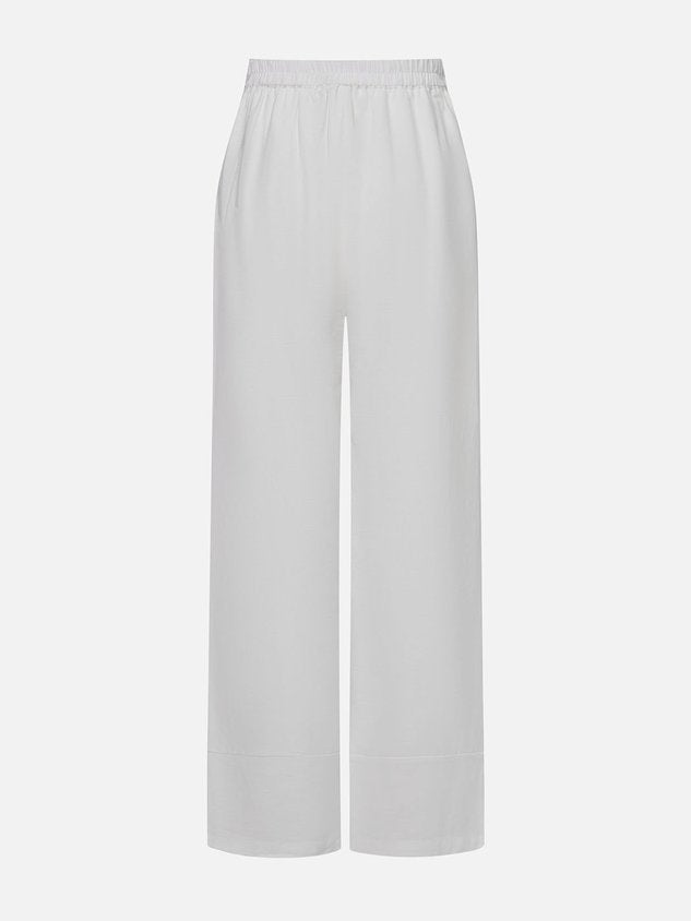 Casual Solid High Waisted H-Line Trousers