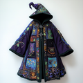 wizardEthnic print hooded disk-button robe f4ea