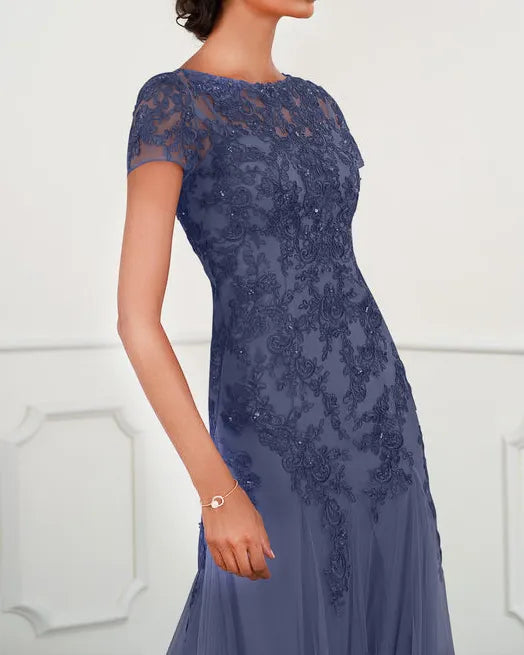Scoop Neck Lace Tulle Dress