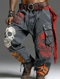 Men's Halloween themed contrasting pants for summer and autumn 40f9
