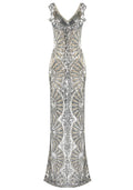 Sequin Maxi Dress Silver