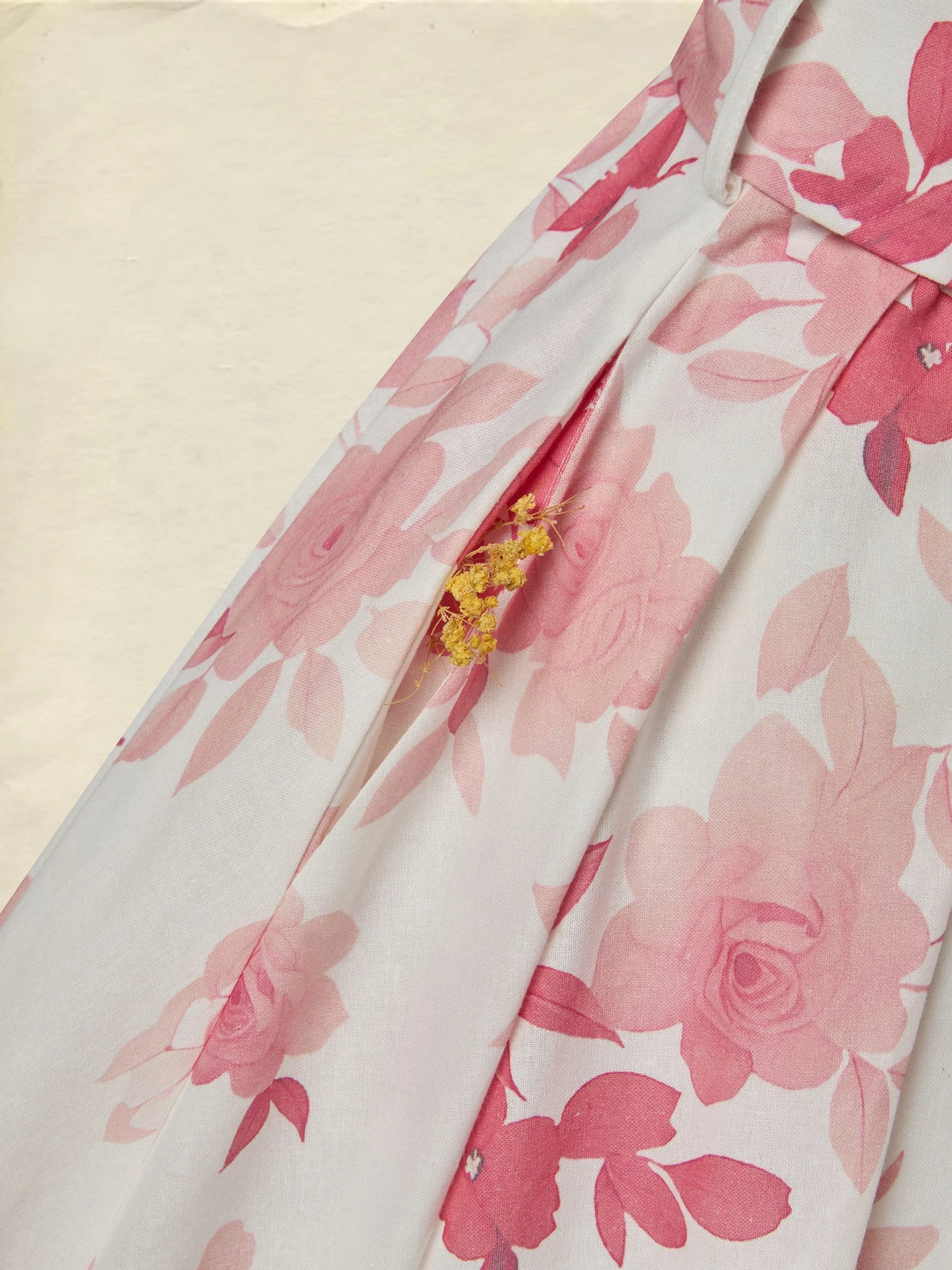 Maxi Cotton Dress, Sleeveless, Floral, Belt Design, Vacation, Vintage, Red
