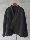 Vintage Japanese Style Cozy Fleece Kimono Cardigan