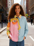 Abstract Face Patchwork Top