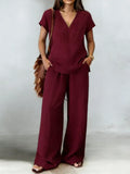 Casual And Cozy Minimalist Linen Two-piece Set