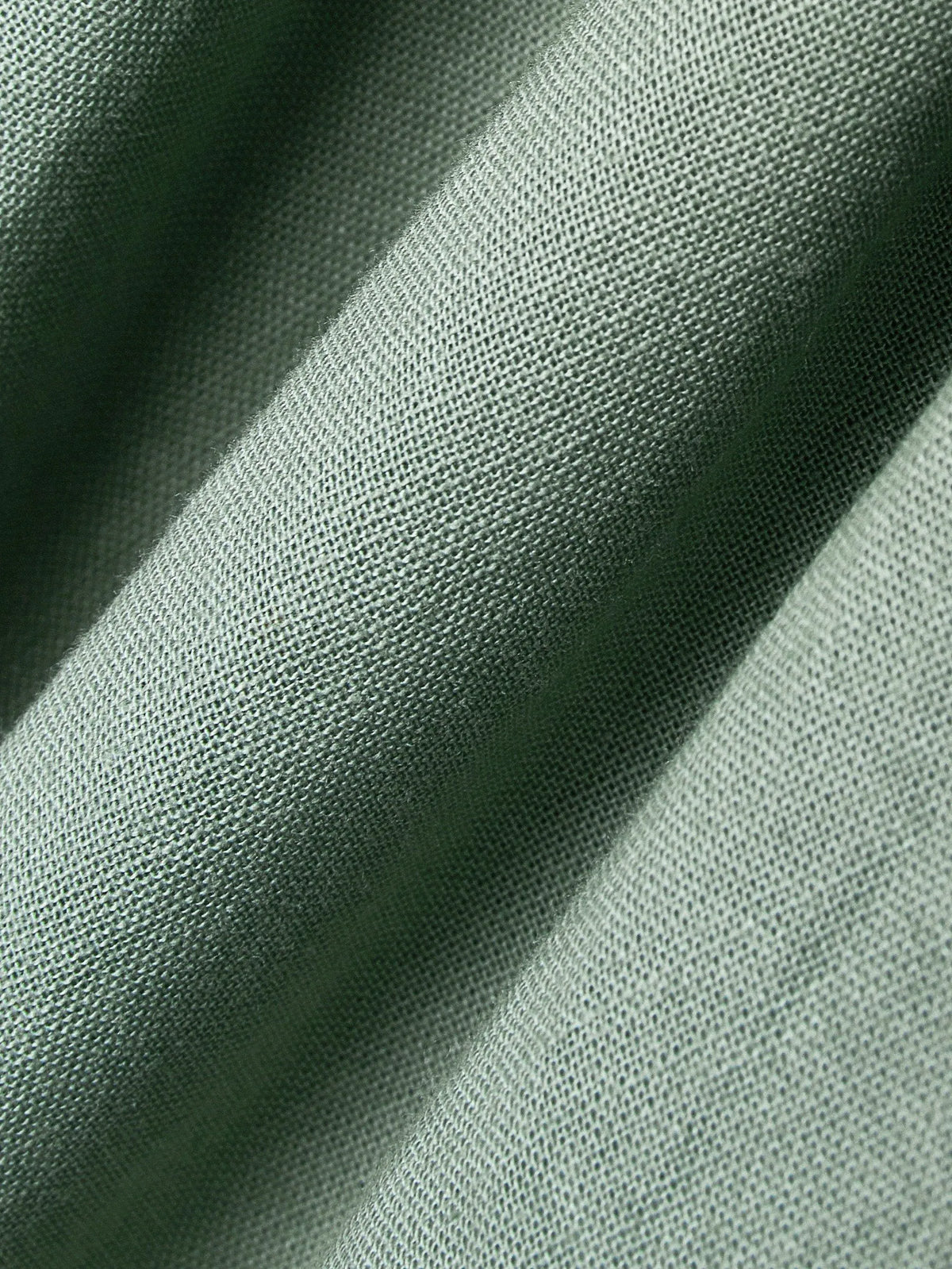 Maxi Linen Dress, 3/4 Sleeves, Square Neck, Lace Up, Linen Blend, Green