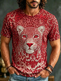 Men's Bohemian Hippie Style Leopard Print T-shirt