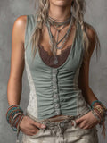Vintage Lace-Paneled Vest