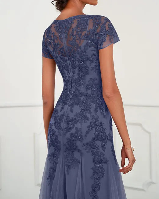 Scoop Neck Lace Tulle Dress