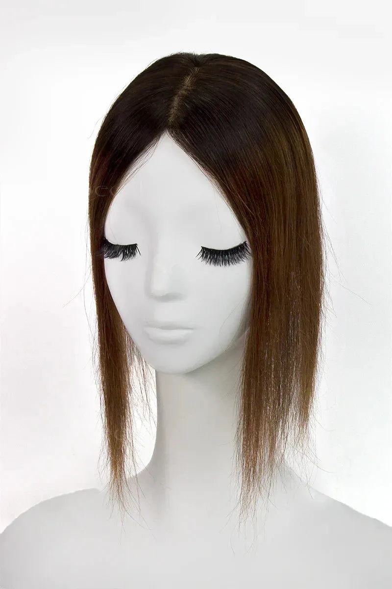Flavia Silk Top Remy Human Hair Topper Dark Brown/Medium Brown #T2/4