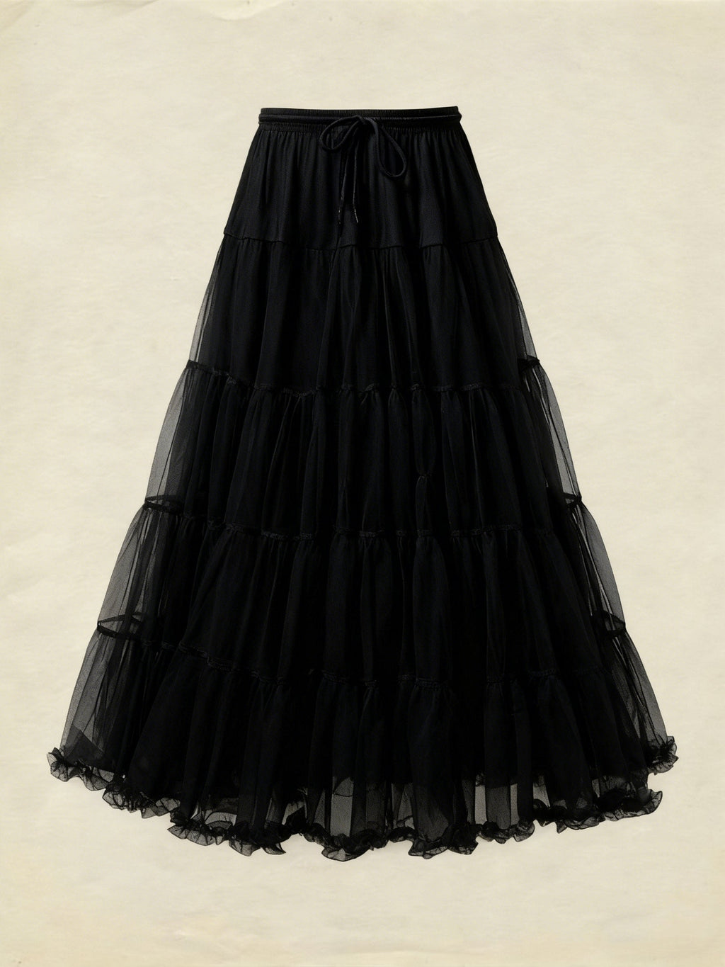 Multi-Layered Petticoat for Effortless Volume-Black