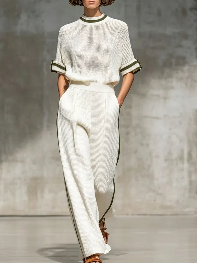 Casual Plain Split Joint Straight Pants