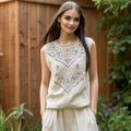 Vintage Bohemian Cutout Linen Vest
