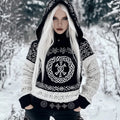 Viking Tribal Celtic Cable Knit Hooded Sweater
