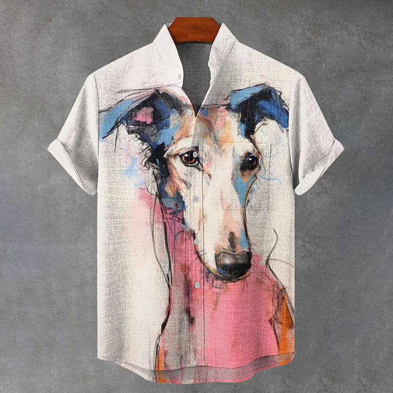 Men's Dog Pattern Art Print Casual Shirt