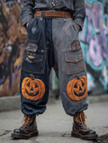 Men's Halloween themed contrasting pants for summer and autumn c3f4