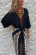 Satin Tie Front Relaxed Blouse