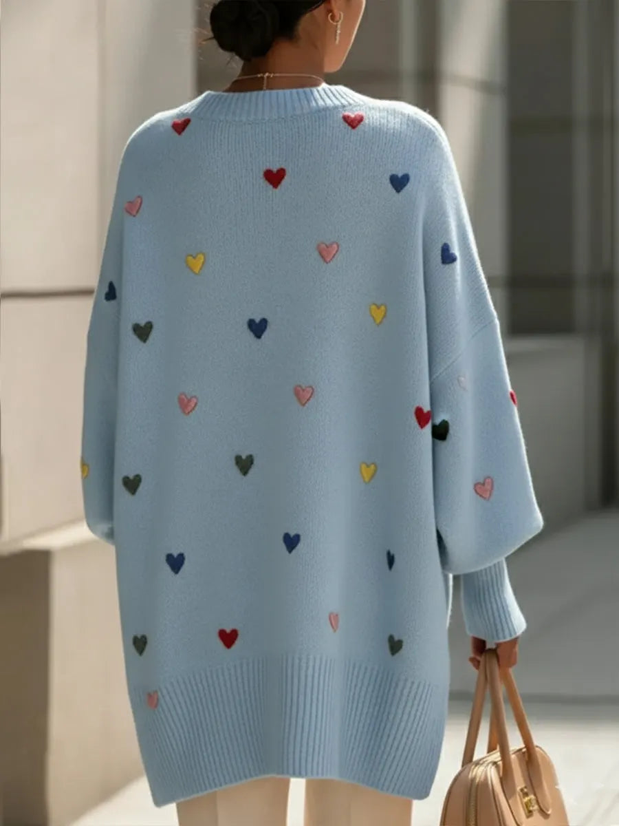 Sweater with a heart pattern