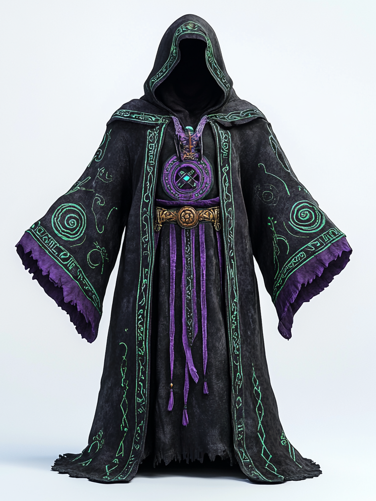 wizardHooded witchcraft rune robe 6c25