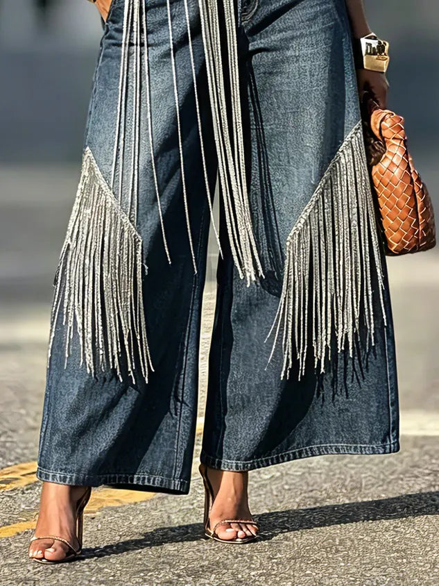 Casual Plain Loose Denim Jeans